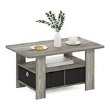 Furinno Andrey salontafel met lade, Frans eiken/zwart