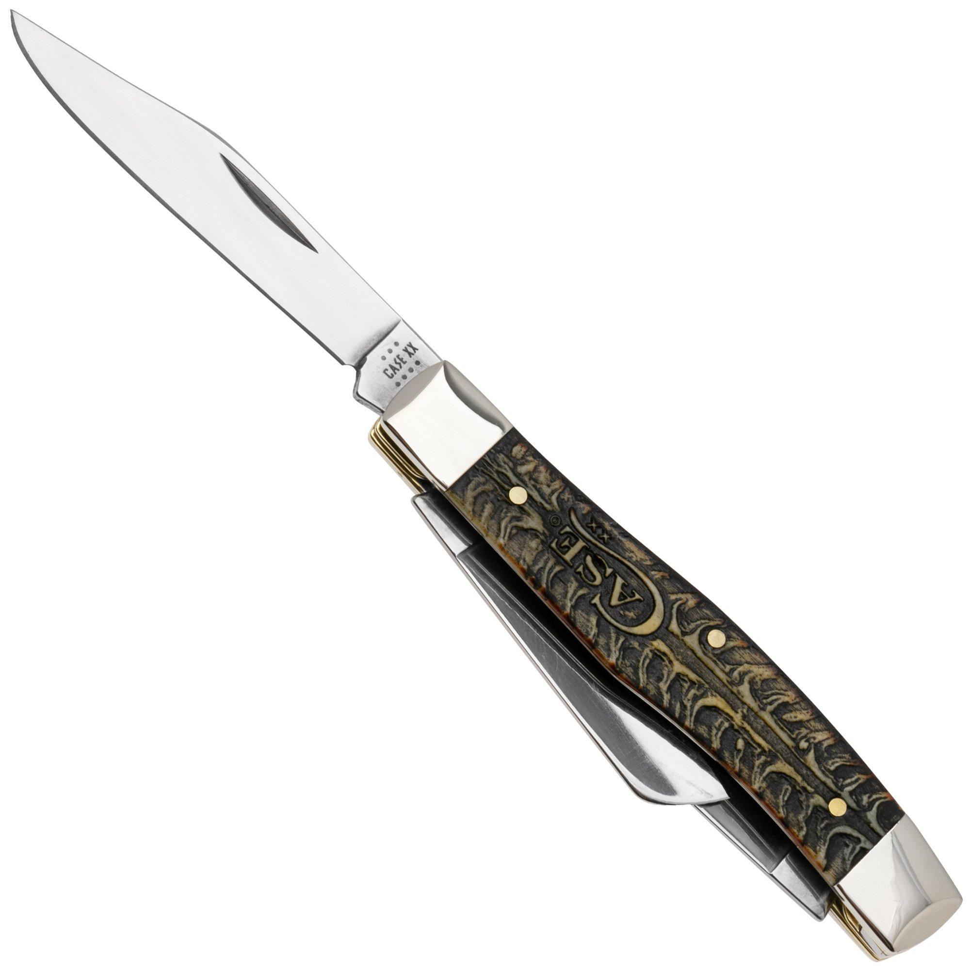 Case Knives Case Medium Stockman 81801 Golden Pinecone Embellished Natural Bone 63032 SS zakmes