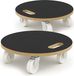 Wiltec 2x roulettes de transport 380 x 18 mm environ 250 kg de charge par roulette de meuble, plateau roulant en bois avec 4 roulettes pivotantes