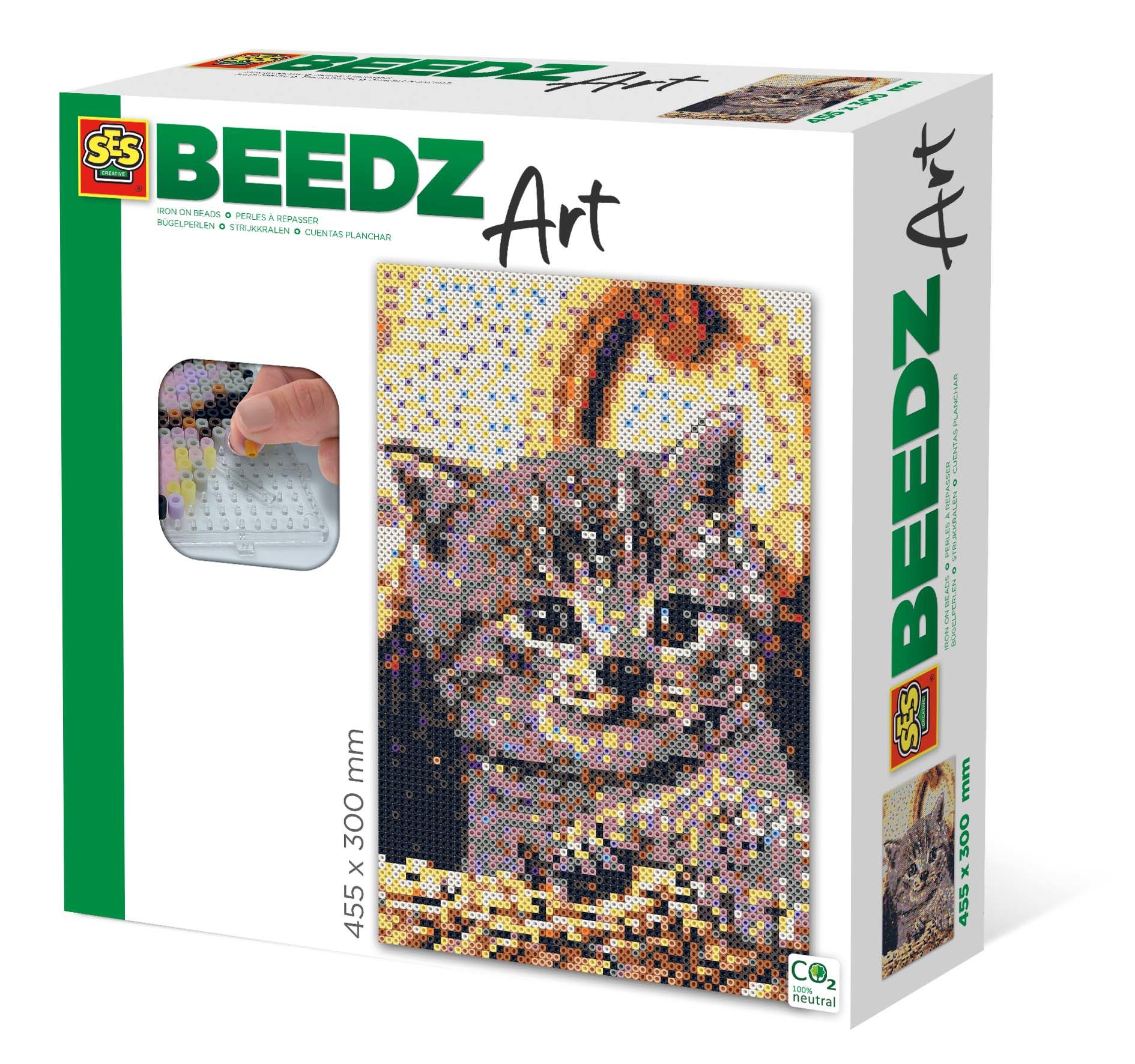SES Creative SES Beedz Art - Poes - Kat - 7000 Strijkkralen - Kunstwerk - 12+