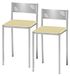 Deux chaises de cuisine avec dossier, similicuir, beige, hauteur d'assise 45 cm