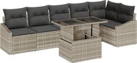 vidaXL Tuinbank Set Lichtgrijs/Donkergrijs Polyrattan 55x55x73 cm