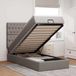 vidaXL Lit escamotable avec matelas et éclairage LED, taupe, 90x200 cm, rembourré
