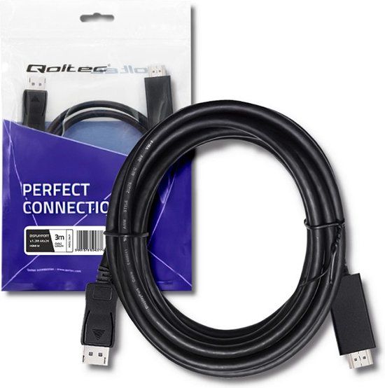 Qoltec DisplayPort v1.1 mannelijk | HDMI-mannelijk | 4K | 3m