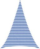 vidaXL Zonneschaduwzeil Driehoekig 5 x 6 x 6 m HDPE Blauw en Wit