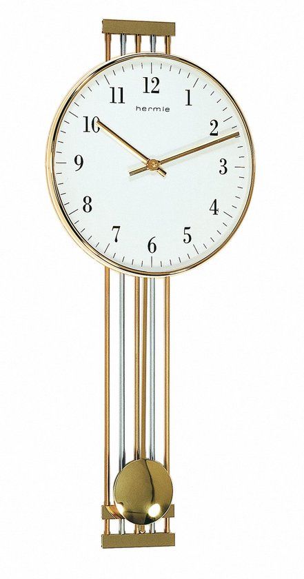 Hermle Uhrenmanufaktur wandklok, metaal, goud, 56cm x 24cm x 7cm