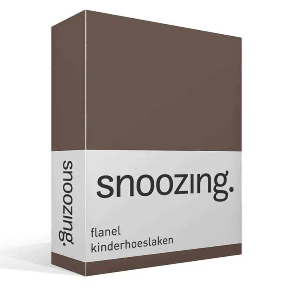 Snoozing Flanel Kinderhoeslaken - Wiegje 40x80 cm - Taupe