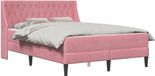 vidaXL Bedframe met matras Roze 140 x 200 cm Fluweel