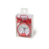LEGAMI Mini analoge wekker met rood alarm