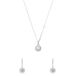 Lucardi - Dames Zilveren sieradenset ketting met hanger en bijpassende oorbellen met zirkonia voor dames - Cadeau Set - 925 Zilver - Zilverkleurig