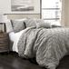 Lush Decor Ravello pintuck dekbedset. Luxe 5-delige beddengoedset met textuur, traditionele glamour en landelijk geïnspireerde slaapkamerdecoratie, kingsize, grijs