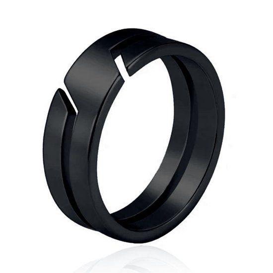 LGT JWLS Zwarte RVS Ring voor Heren – Moderne Stijl-18mm