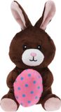 FREE & EASY Koopman International Paashaas/haas/konijn knuffel dier - zachte pluche - bruin - cadeau - 20 cm - met paasei