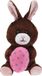 FREE & EASY Koopman International Paashaas/haas/konijn knuffel dier - zachte pluche - bruin - cadeau - 20 cm - met paasei