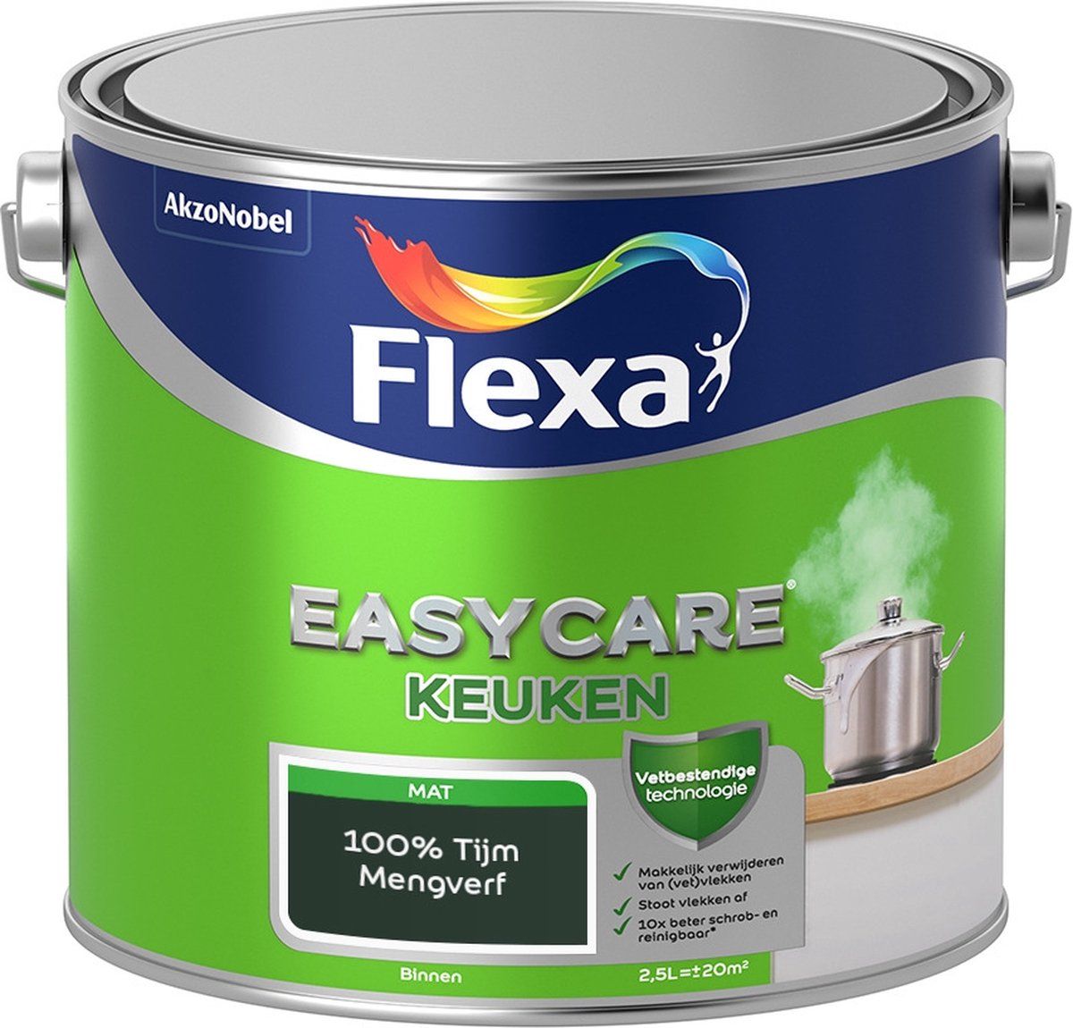 FLEXA Easycare Muurverf - Keuken - Mat - 100% Tijm - 2,5 liter