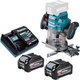 Makita RP 001 GU201 défonceuse sans fil 40 V max. 12 mm sans balai + 2x batterie 4,0 Ah + chargeur