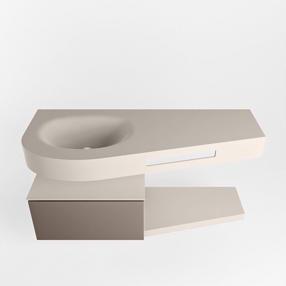 Mondiaz Riva Dulcet badkamermeubel links 120cm Linen Smoke