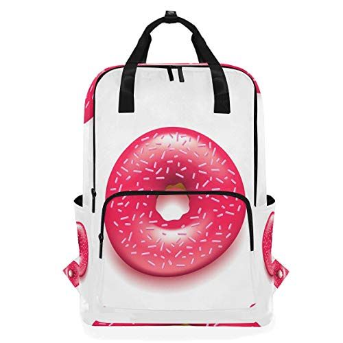 MONTOJ Travel Rugzak Rose Rood Donut Tekenen School Rugzak