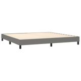 vidaXL Boxspringbed met matras, stof, donkergrijs, 200x200 cm