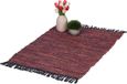 Merkloos Relaxdays Vloerkleed Leder en Katoen - 60 x 100 cm - Rood