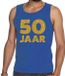 Bellatio Decorations Shoppartners Bv 50 Jaar glitter tekst tanktop / mouwloos shirt blauw heren - heren singlet 50 Jaar - Abraham kleding XL