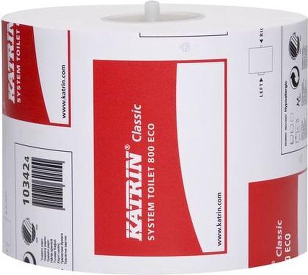 Katrin ECO Toiletpapier, 2-laags, 800 vel, Wit (pak 36 x 800 vel)