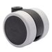 WAGNER Design 01011601 Meubelrol/zwenkwiel/dubbele rol, zacht, diameter 60 mm, bouwhoogte 62 mm, zwart/grijs, draagkracht 50 kg, Made in Germany