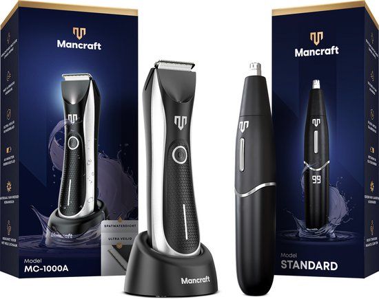Mancraft Bodygroomer Mannen - Waterdicht - Trimmer voor Lichaam en Schaamstreek - Schaamhaar Trimmer - Met Neustrimmer