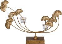 3198 Kaarshouder 55 x 11 x 43 cm Kristal Gouden Metaal