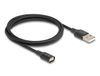 DeLOCK 88167 Câble USB 2.0 Type-A vers connecteur magnétique 1 m Noir