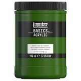 Liquitex Basics 8870370 Monopigmenteerde acrylverf, kunstenaarspigmenten, lichtecht, gemiddelde viscositeit, achivkwaliteit, zijdeglanzende afwerking, 946ml - Hooker’S Green Hue Permanent