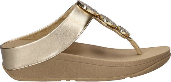 Fitflop Halo Bead-Circle Teenslipper Dames - Goud - Maat 37