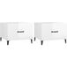 Tables Basses Avec Pieds Métal 2 Pcs Table De Salon Table De Café Blanc Brillant 50x50x40 cm