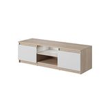 Selsey Permys TV-kast/tv-bank (120 cm) (eikeneffect/mat wit, met led)