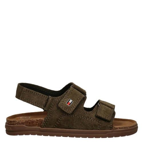 Tommy Hilfiger leren sandalen donkergroen