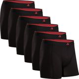 DANISH ENDURANCE Bamboe Boxershorts - Heren - 6 paar - 3XL - Zwart/Rood