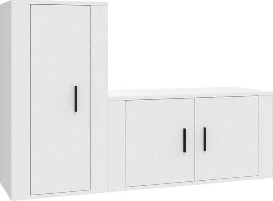 vidaXL 2-delige TV-meubelset Wit Hout