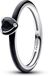 PANDORA ME Schwarzes Chakra Herz Ring aus Sterling-Silber mit künstlichen Kristallen, Größe: 58