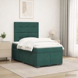 vidaXL Boxspringbed met matras, donkergroen, 120 x 200 cm, fluweel
