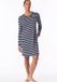 Schiesser Chemise de nuit manches longues rayures - bleu nuit - Taille XXL