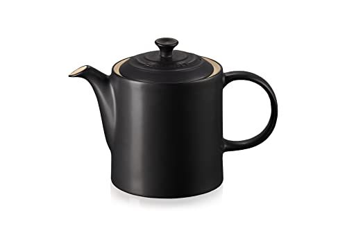 Le Creuset Duzy emaliowany imbryk kamionkowy do herbaty 1,3 litra, czarny mat