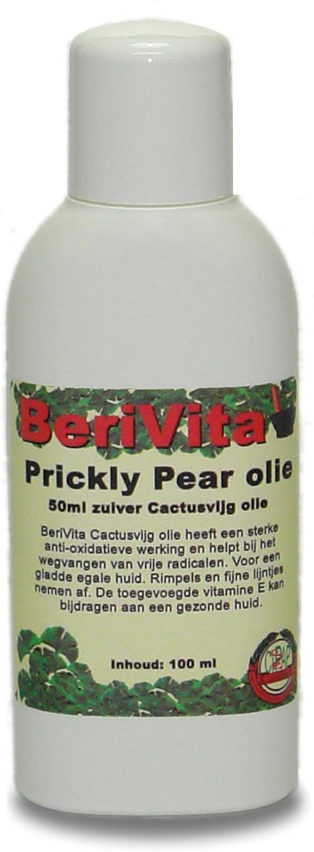 Berivita Cactusvijgolie Puur & Koudgeperst 100ml Fles 100% natuurlijk krachtig & puur