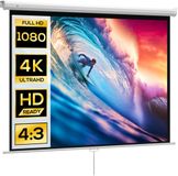 HOMCOM Projectiescherm Kunststof 181x8x138cm Wit