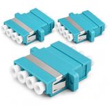 1aTTack.de 3x Fiber Optic Keystone Connectors OM3 (UPC of PC) LC-Quad Female naar LC-Quad Female Multimode aqua