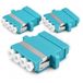 1aTTack.de 3x Fiber Optic Keystone Connectors OM3 (UPC of PC) LC-Quad Female naar LC-Quad Female Multimode aqua
