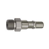 Riegler 411.63-ES Nippel voor drukknop-veiligheidskoppelingen NW 11, ISO 6150 C, roestvrij staal, G 1/2 AG, max. 16 bar, temp. -20 °C tot 200 °C