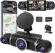 Merkloos Dashcam - Dashcam voor auto - Dashcam voor auto voor en achter - 360° - 8 IR-lampen Nachtzicht - WiFi, GPS, G-sensor - 24/7 Parkeermodus
