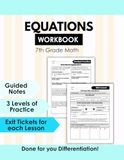 7th Grade Math Equations Workbook