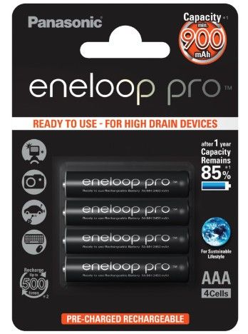 Panasonic Eneloop Pro AAA NiMH Oplaadbare Batterijen (4 stuks)