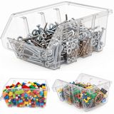 botle 10 x Boîte de tri pour bouteilles, boîte de rangement, boîte empilable, boîte empilable pour atelier, boîte de rangement ouverte, boîte transparent 11,5 x 8,5 x 6 cm, boîte de tri, boîte en plastique, boîte à outils pour garage, pour vis et clou